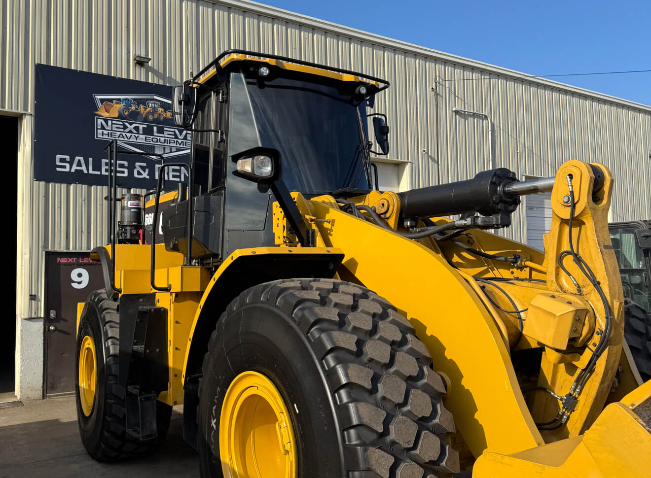 CAT loader in parking lot